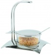 Сахарница с крышкой стеклянная на металлической подставке с ложкой, P.L. Proff Cuisine