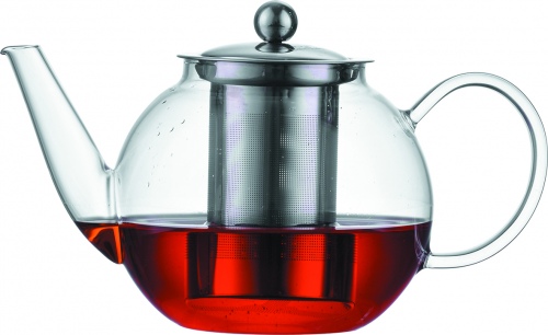 Чайник с металлическим ситом 1000 мл, термостойкое стекло, P.L. Proff Cuisine