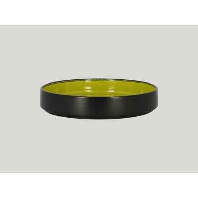 Тарелка с вертикальным бортом 0.95 л D 23 см H 4 см, цвет чёрный/зелёный, RAK Porcelain Fire