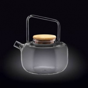 Чайник 1000 мл заварочный с деревянной крышкой Thermo Glass Wilmax