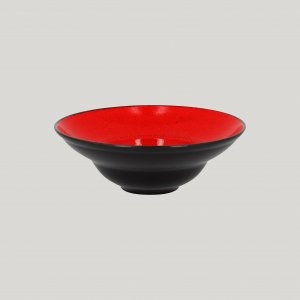 Тарелка глубокая 0.32 л D 23 см, цвет чёрный/красный, RAK Porcelain Fire