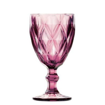 Бокал универсальный розовый крупный ромб D 8 см H 15 см 250 мл, South Glass