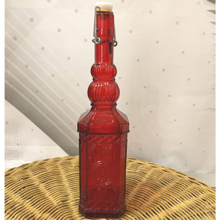 Бутыль для напитков с крышкой H 32.5 см 0.75 л. цвет красный, стекло Sabor, Испания
