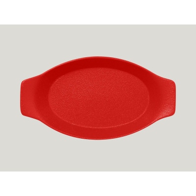 Тарелка овальная кроншель 20х11х3.5 см 200 мл, Фарфор красный NeoFusion Ember, Rak Porcelain