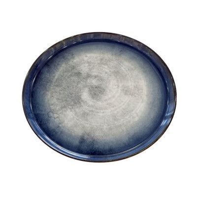 Тарелка круглая борт вертикальный D=27 См, плоская, Фарфор, Ice Blue