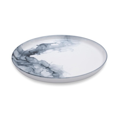 Тарелка круглая борт вертикальный D=27 См, плоская, Фарфор цвет Мрамор, Marble