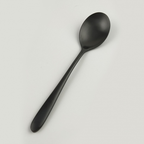 Ложка столовая 21 см покрытие PVD, чёрный матовый цвет,  Alessi Black P.L. Proff Cuisine