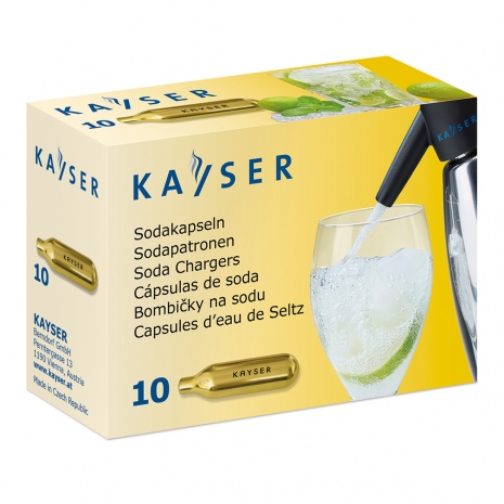 Баллончики для содовой воды KAYSER CO2, 10 штук в упаковке