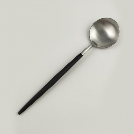 Ложка столовая 21.5 см покрытие PVD,чёрный серебряный цвет, Lounge P.L. Proff Cuisine