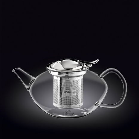 Чайник заварочный 1050 мл термостекло, с откидной крышкой и колбой из нержавейки, Thermo Glass Wilmax