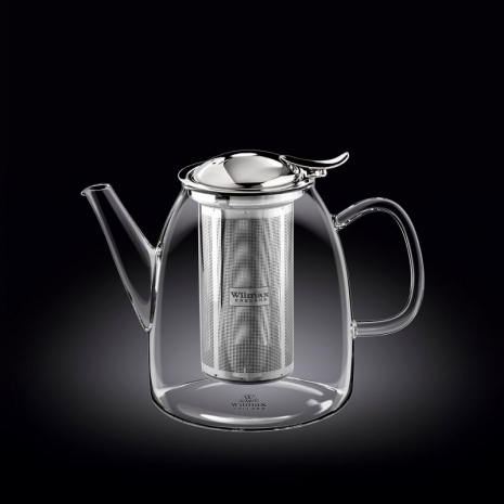 Чайник заварочный 950 мл термостекло, с откидной крышкой и колбой из нержавейки, Thermo Glass Wilmax
