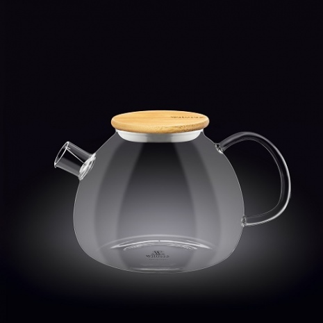Чайник 1200 мл заварочный с деревянной крышкой, Thermo Glass Wilmax
