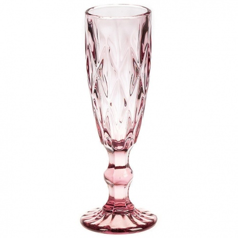 Бокал флюте для шампанского розовый 150 мл, набор 6 штук, P.L.  BarWare
