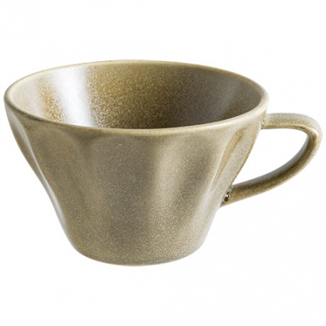 Чашка чайная 235 мл d 11.1 см h 7 см Мокрый песок, форма Ро, блюдце арт.  TRARAW02KT, Bonna