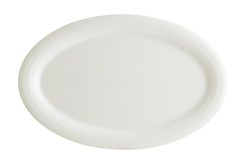 Блюдо овальное 22*14 см Белый, форма Хало широкая полоска, Bonna