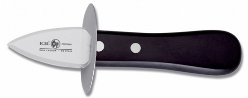 Нож для устриц  и колки льда 15.5/5 см с ограничителем, ручка чёрная, Icel Португалия