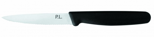 Нож PRO Line для нарезки 10 см, волнистое лезвие, пластиковая черная ручка, P.L. Proff Cuisine