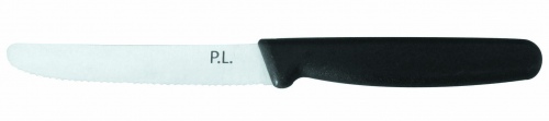 Нож PRO-Line для нарезки, волнистое лезвие, 16 см, ручка черная пластиковая P.L. Proff Cuisine