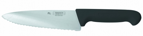 Нож PRO-Line поварской 20 см, черная пластиковая ручка, волнистое лезвие P.L. Proff Cuisine