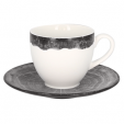 Чашка чайная 280 мл борт серый, Фарфор WoodArt, Rak Porcelain, ОАЭ