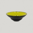 Тарелка глубокая 0.32 л D 23 см, цвет чёрный/зелёный, RAK Porcelain Fire