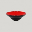 Тарелка глубокая 0.32 л D 23 см, цвет чёрный/красный, RAK Porcelain Fire