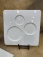 Блюдо квадратное Chives 30х30 см с тремя круглыми секциями, Фарфор AllSpice, RAK Porcelain, ОАЭ