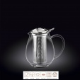 Чайник заварочный 600 мл термостекло с откидной крышкой и колбой из нержавейки, Thermo Glass Wilmax
