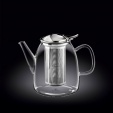 Чайник заварочный 950 мл термостекло, с откидной крышкой и колбой из нержавейки, Thermo Glass Wilmax