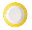 Тарелка глубокая d 22.5 см жёлтый край, Браш Arcoroc
